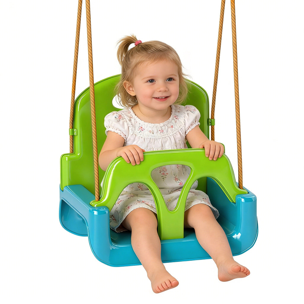 Altalena per bambini 3 in 1 con cintura di sicurezza ¨C zephmum ¨C Verde scuro