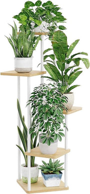 Supporto angolare per piante e fiori, metallo, 5 livelli, bianco
