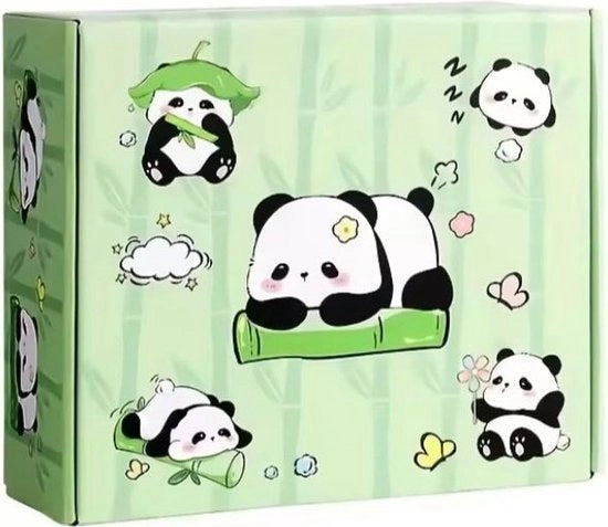 Scritture Panda Thema - Cassetto con Panda Thema - 16 pezzi - Con Quaderno, Pennarelli, Paperclip e Accessori - Carrello educativo divertente per studenti e animali amici - Fai da te - Materiale scolastico - Accessori ufficio