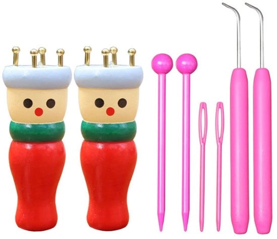 Set di Creazione a Maglia per Bambini e Adulti - 2 Pack - Kit di Maglia in Legno - Decorazioni DIY per Iniziati