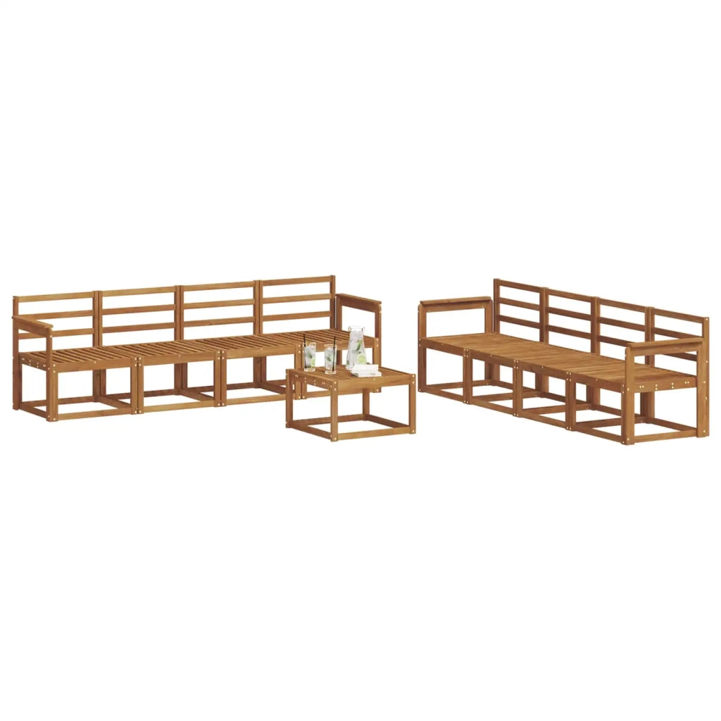 Set di divani da esterno 9 pcs Naturale