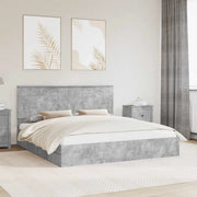 Letto con Contenitore con testiera Grigio cemento 200 x 200 cm 3409520