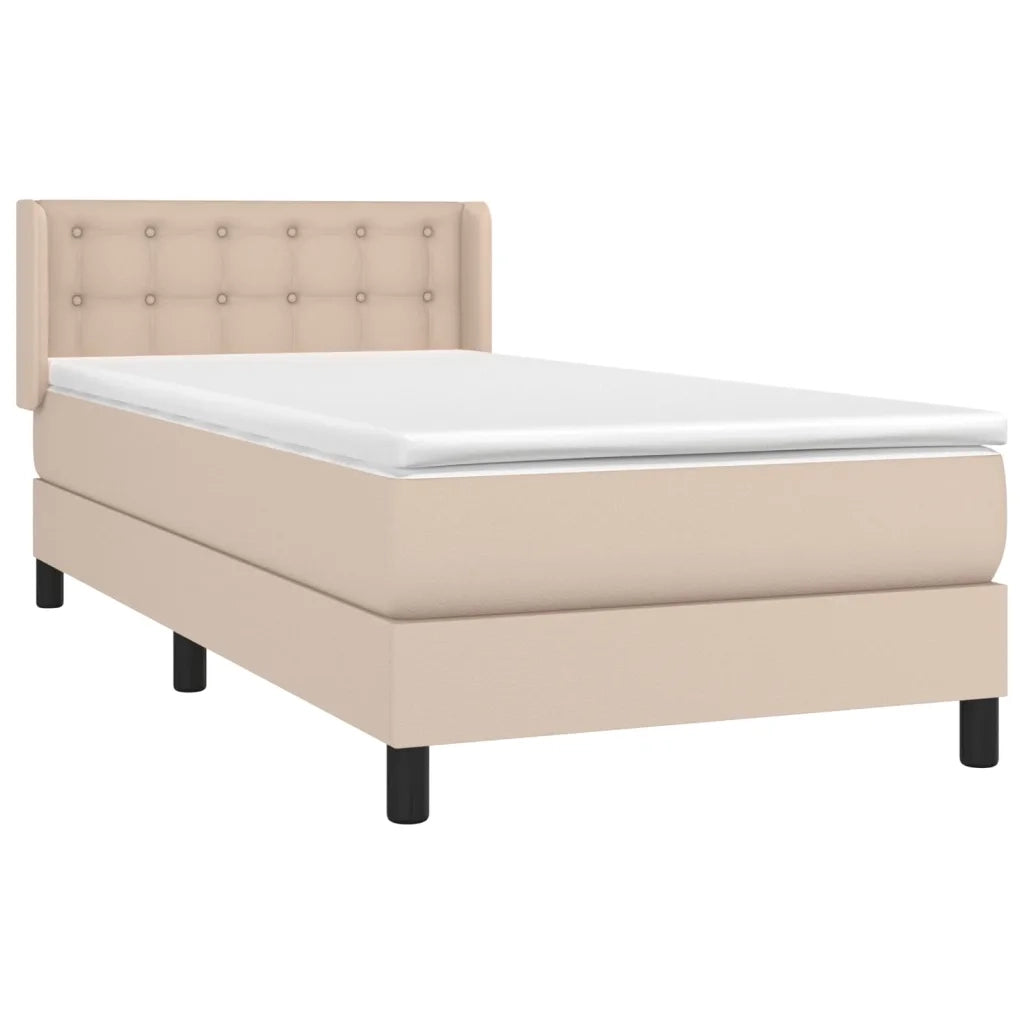 Giroletto a Molle con Materasso Cappuccino 90x200 cm Similpelle
