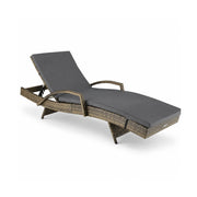 Lettino Prendisole Reclinabile In Polyrattan Con Schienale Regolabile E Cuscino Imbottito Ideale Per Giardino Terrazza Piscina E Relax Outdoor 190 x 62 x 34 Cm Marrone Chiaro