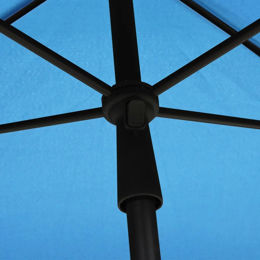 Ombrellone da Giardino con Palo 210x140 cm Azzurro