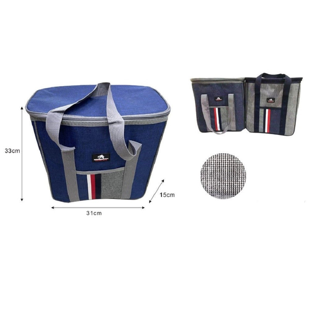 Trade Shop - Borsa Termica Frigo Bicolor 31x15x33 Cm 14 Lt Porta Alimenti Spiaggia Mare 12817 -