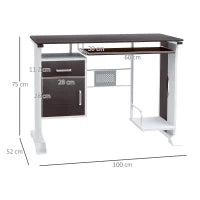 Scrivania per Computer Porta PC, Scrivania per Cameretta e Ufficio con Cassetto Legno 100x52x75 cm