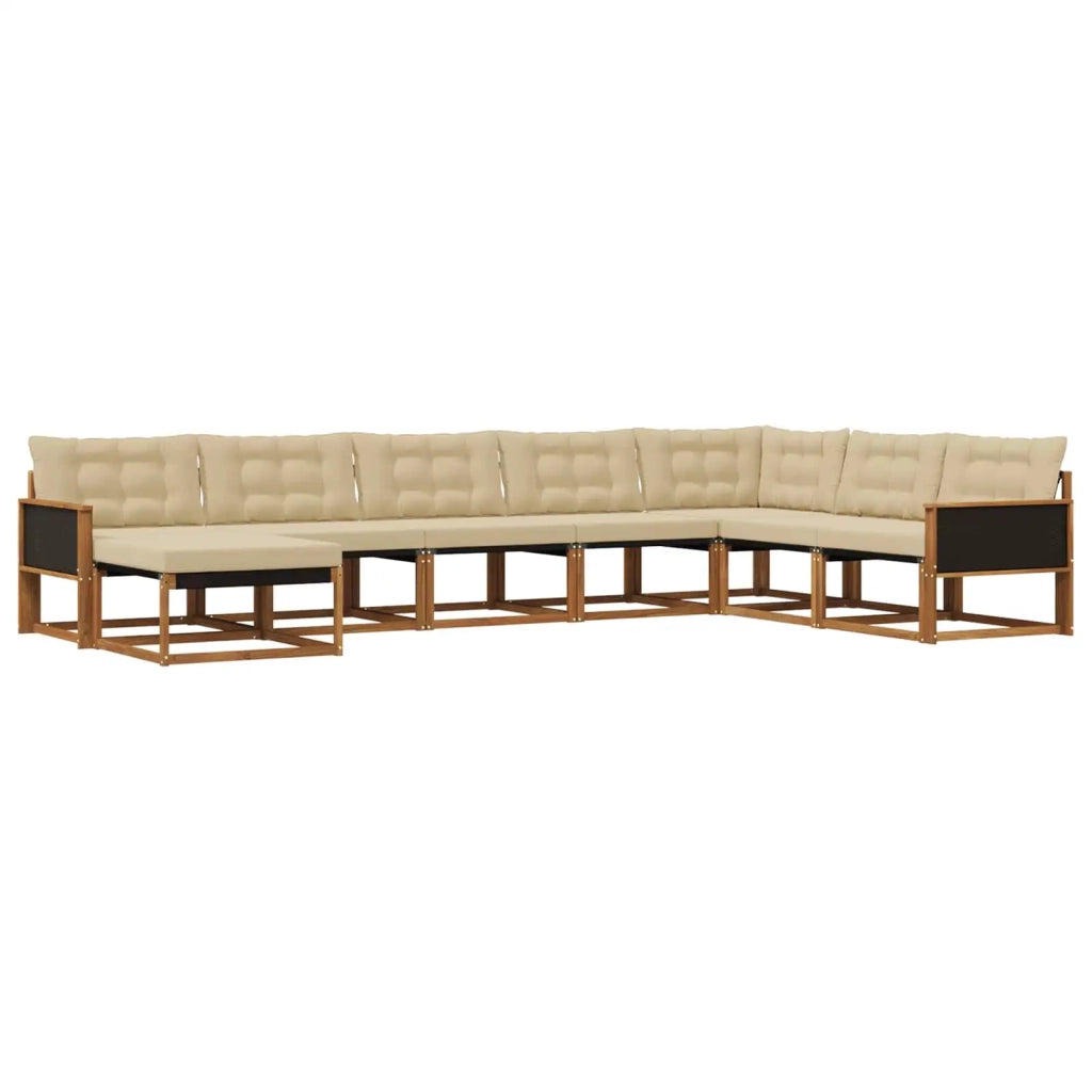 Set di divani da esterno 8 pz Naturale e Beige 3381609