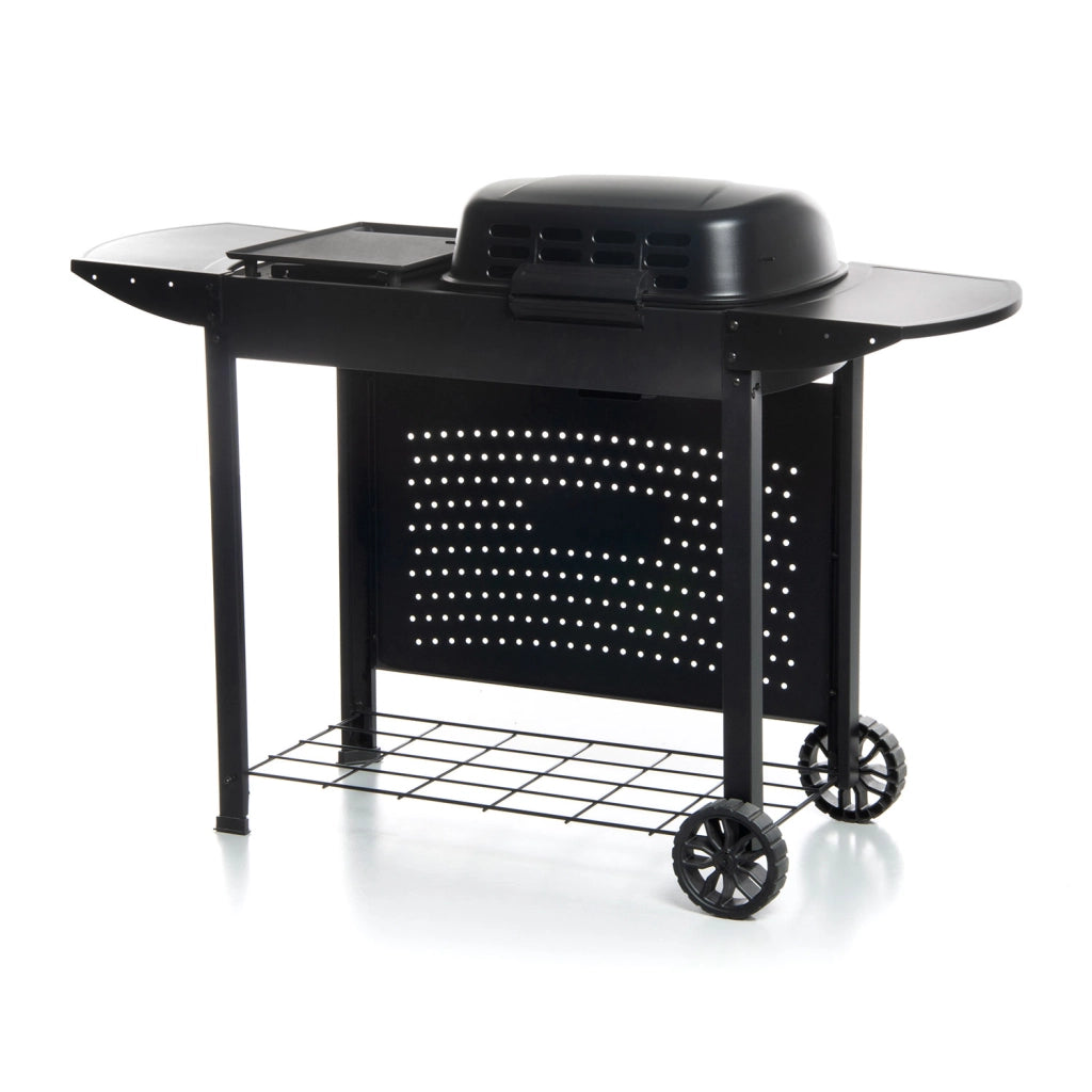 Barbecue a Gas Cheffo a 3 Fuochi Accensione Piezoelettrica 130,5x50,5x93 cm Potenza 8,5 kW in Acciaio Nero