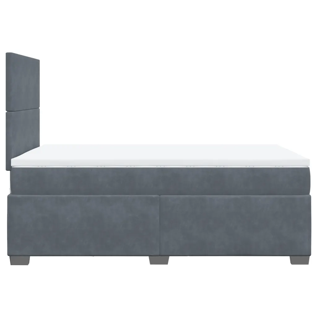 vidaXL Giroletto a Molle con Materasso Grigio Scuro 120x190 cm Velluto