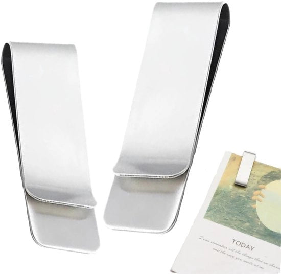 Due Pezzi di Clip per Contanti in Acciaio Inossidabile - Design Sottile - Resistente alle Marcature