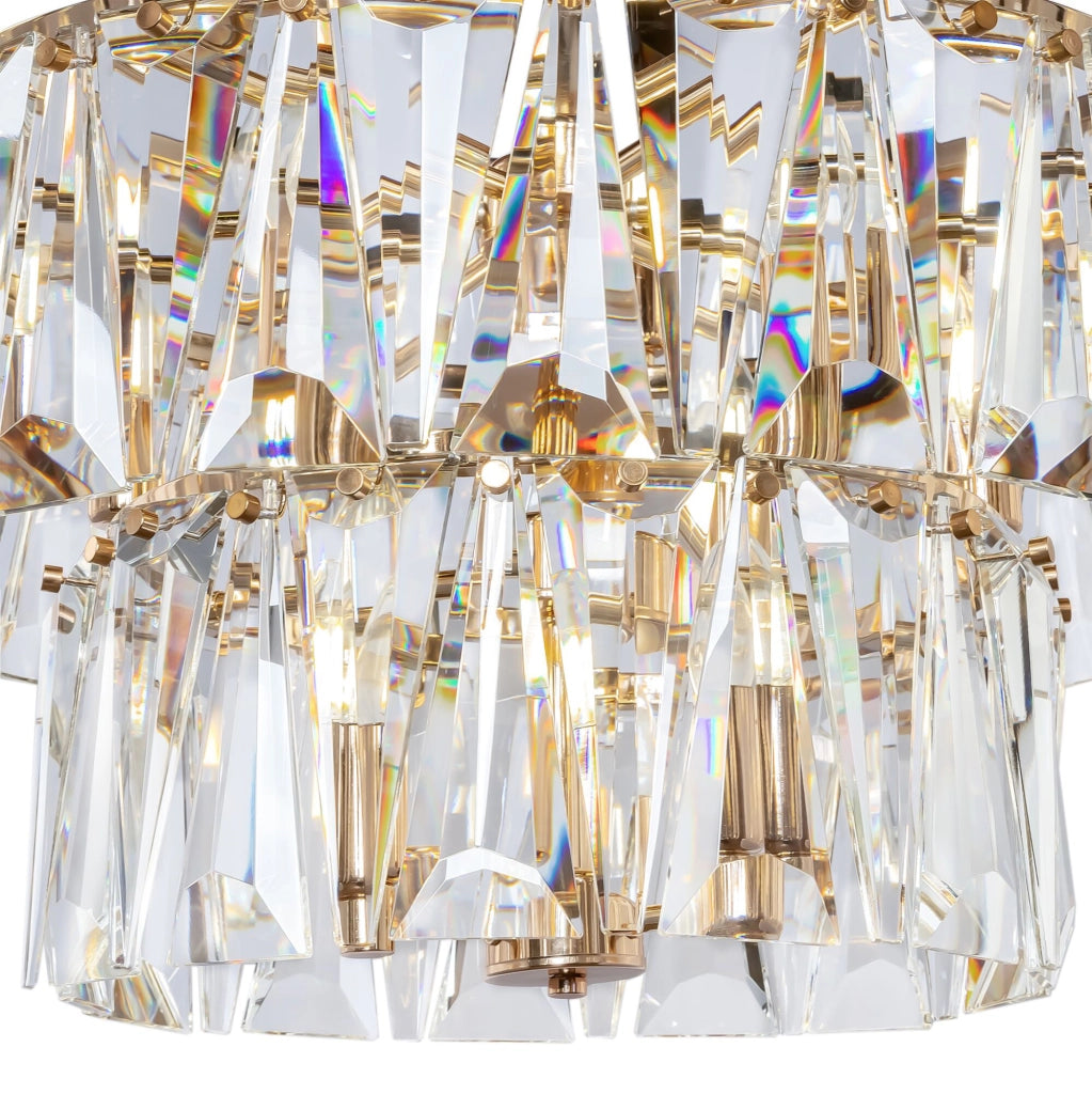 Maytoni Lampadario contemporaneo Puntes 18 luci E14 oro metallo cristallo