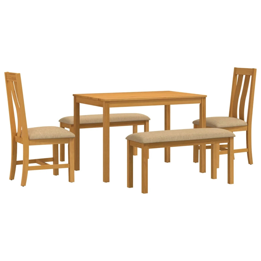 Set da pranzo 5 pz Beige Legno di Quercia Massello 3430282