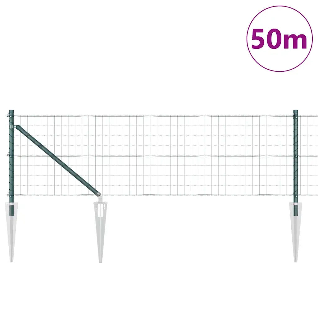 Recinzione con Posto Verde 0,4 x 50 m Acciaio e PVC
