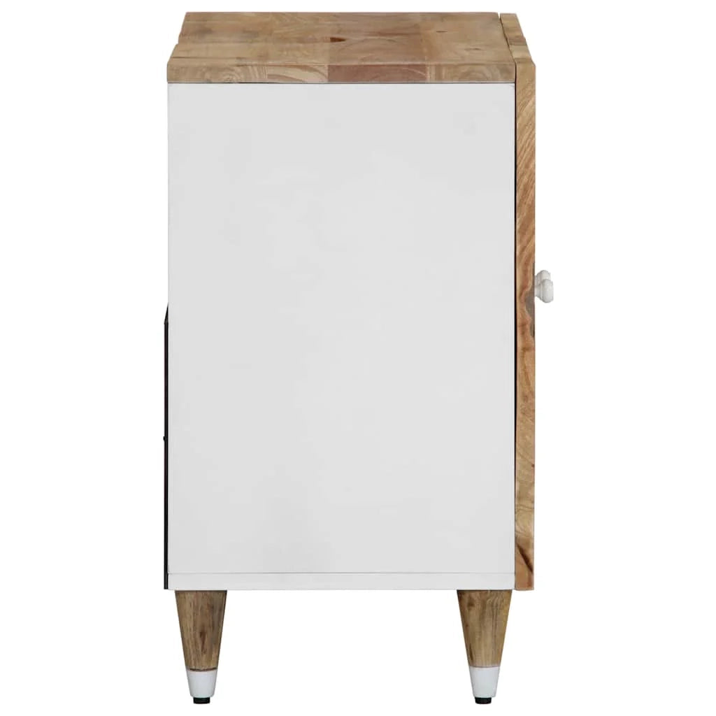 Elegante mobiletto da bagno retrò 62 x 33 x 58 cm pratico contenitore in legno massello di mango 02_0057849