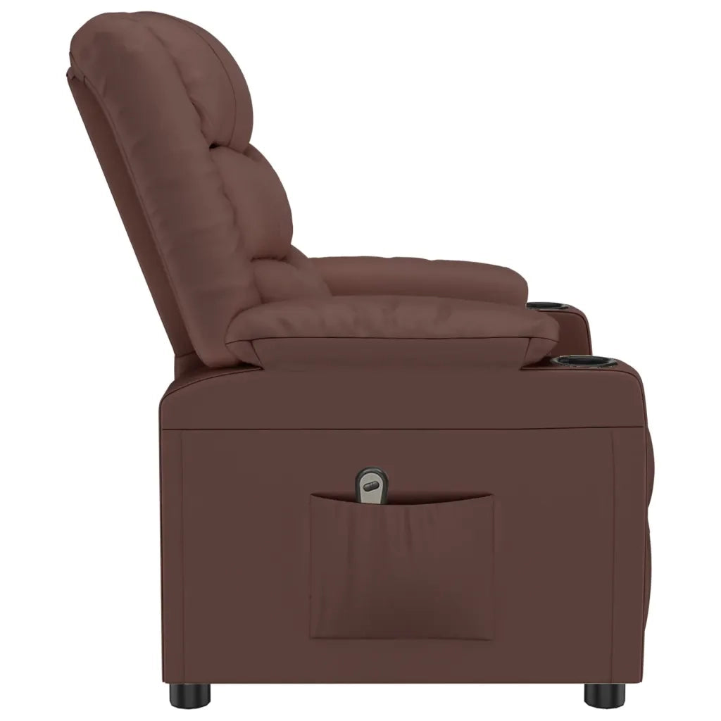 Poltrona Reclinabile Elettrica Marrone in Similpelle 3143451