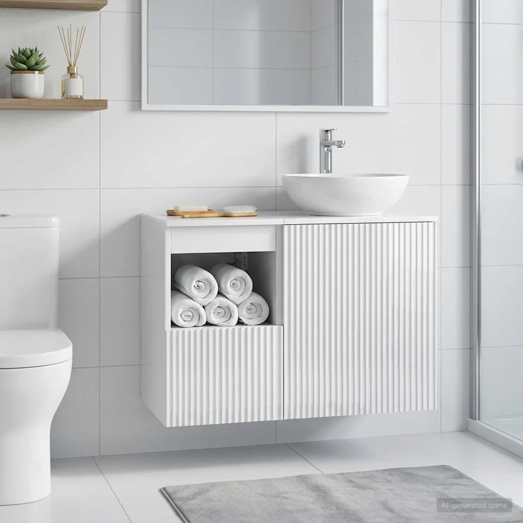 Mobile da Bagno Bianco Lucido 30 x 44,5 x 50 cm 890506