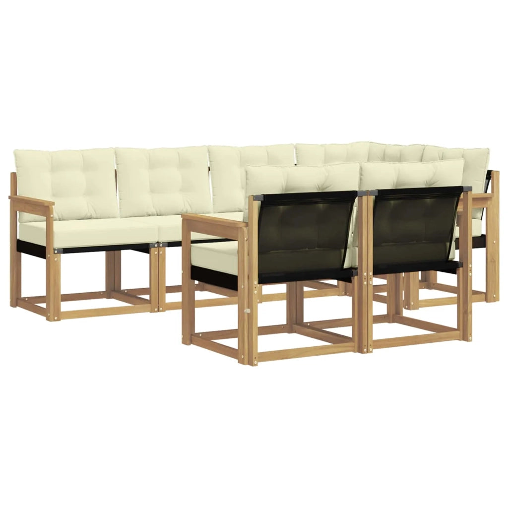 Set di divani da esterno 7 pz Bianco e Crema 3389564