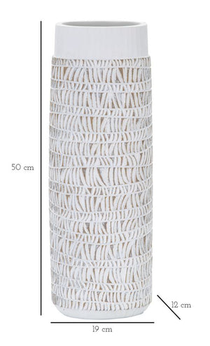 Vaso Nairobi Oval 19x50x12 cm in Poliresina Bianco