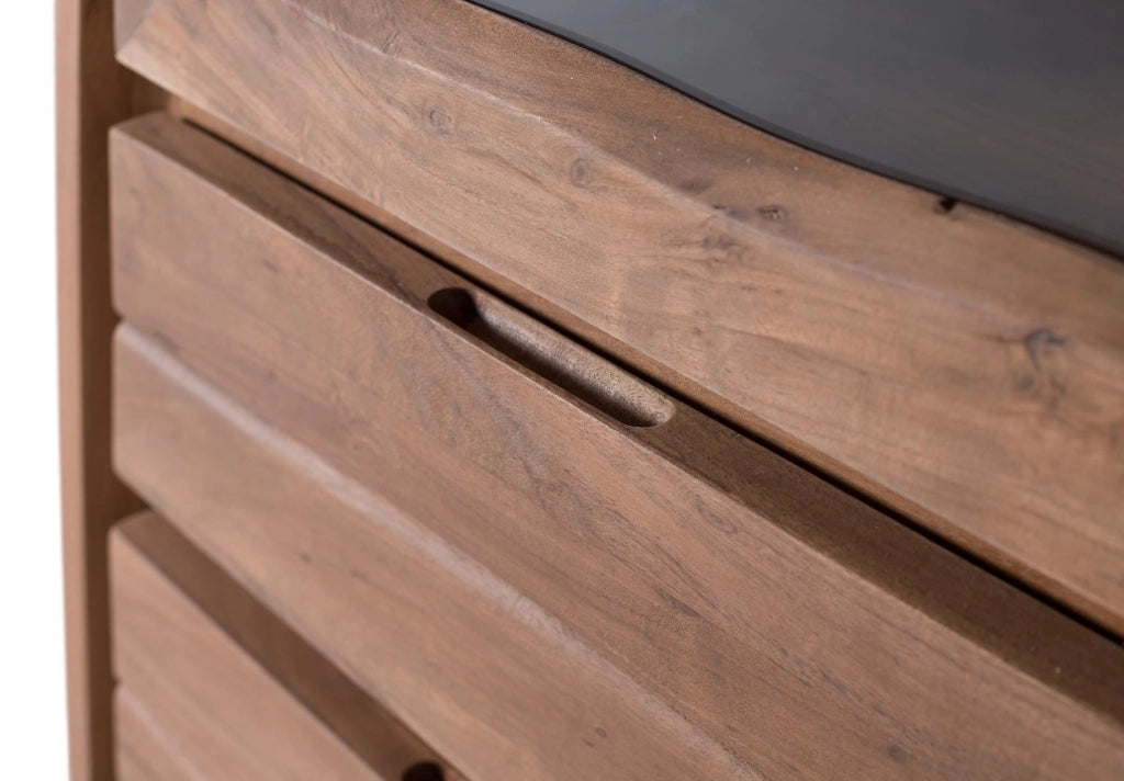 Vetrina in legno di mango e vetro con due ante 190 cm
