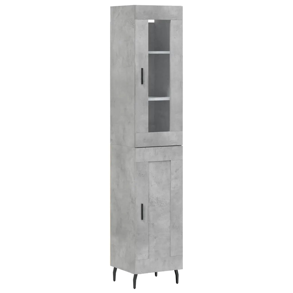 Credenza | Madia | Buffet da pranzo | Armadio da pranzo Grigio Cemento 34,5x34x180 cm in Legno Multistrato