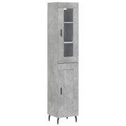 Credenza | Madia | Buffet da pranzo | Armadio da pranzo Grigio Cemento 34,5x34x180 cm in Legno Multistrato
