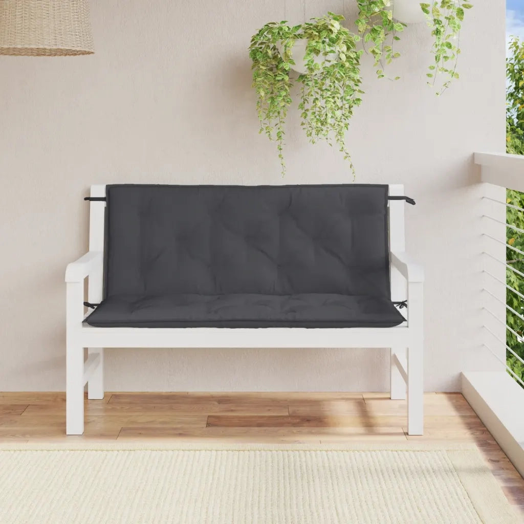 Cuscini Panca Giardino 2pz Antracite MÃ©lange 120x50x7cm Tessuto