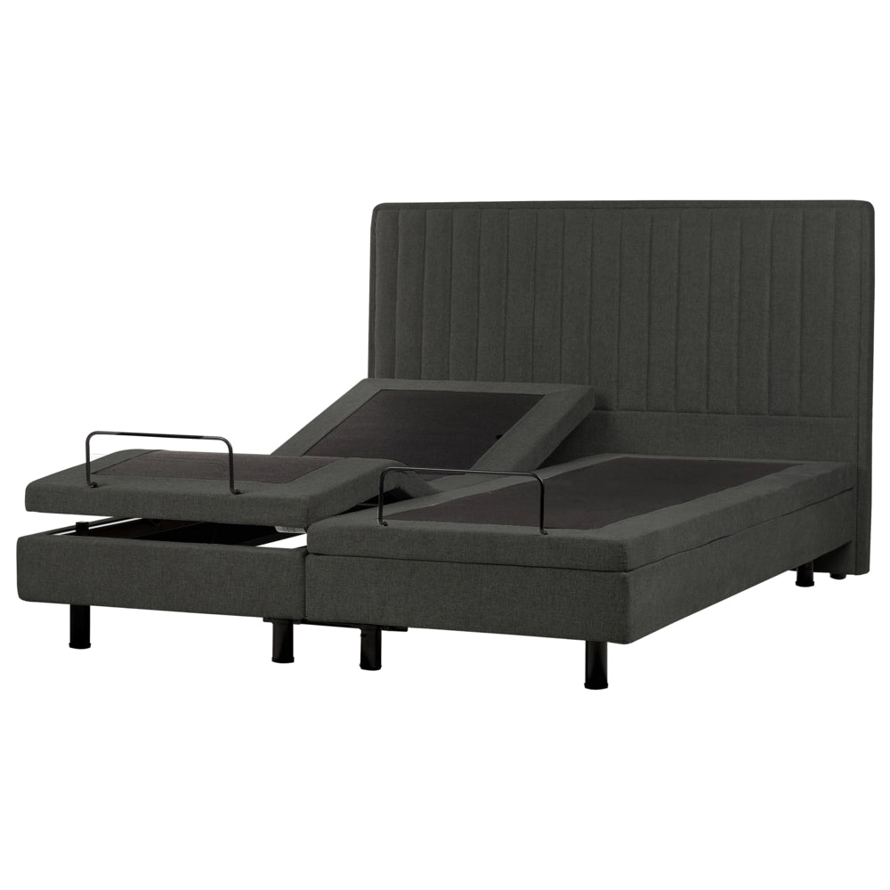 Letto matrimoniale grigio scuro regolabile elettricamente con telecomando 180 x 200 cm stile moderno