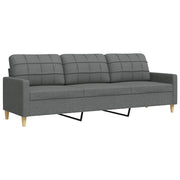 Divano | Divano da soggiorno | Sofa a 3 Posti Grigio Scuro 210 cm in Tessuto