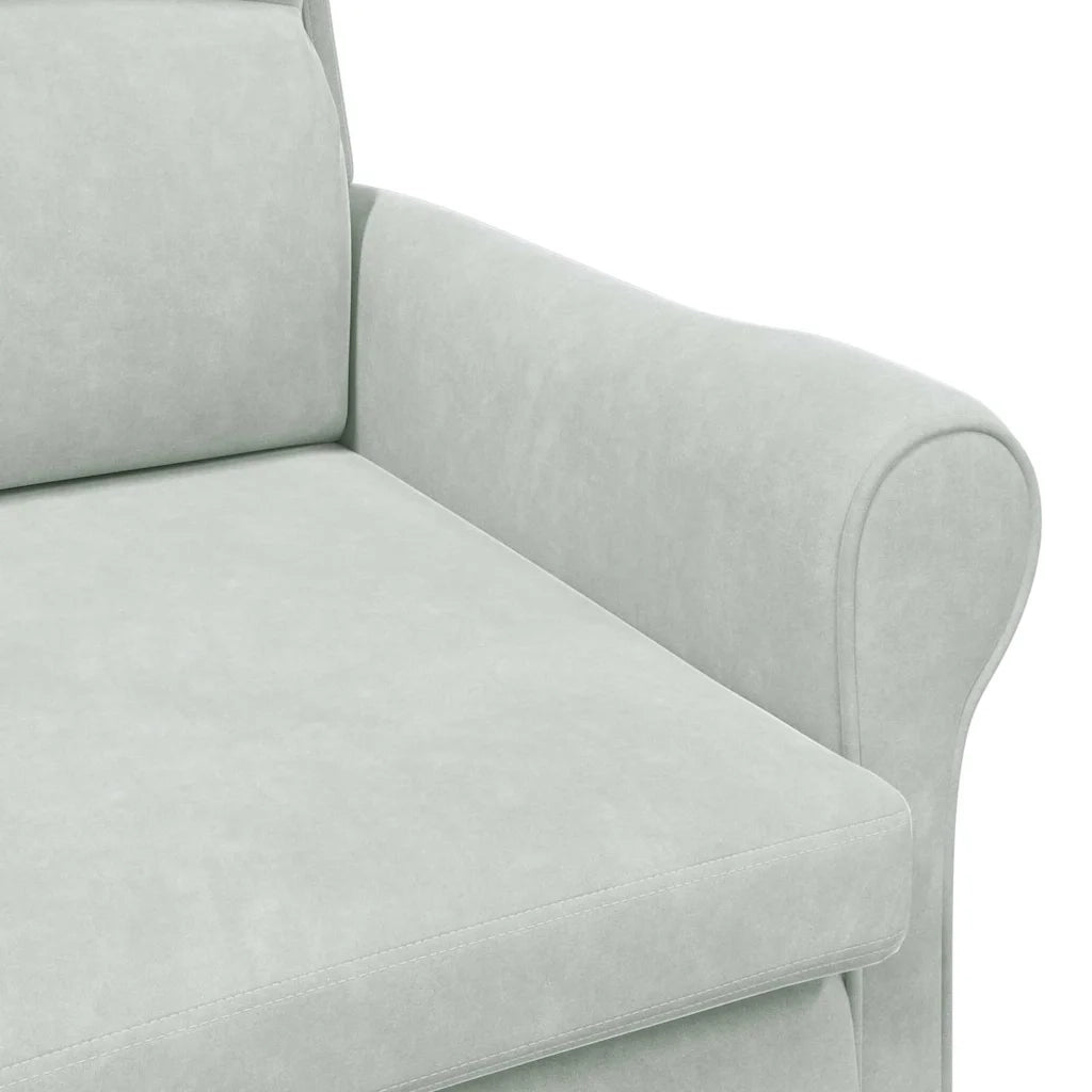 Poltrona-Divano Sedia-Poltroncina Grigio chiaro Velluto 266295