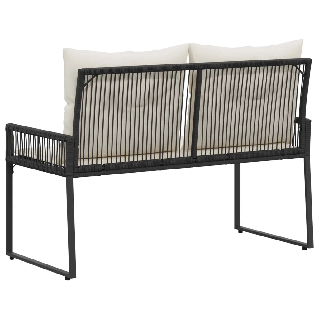 Panchina da esterno 4 pcs Nero e Bianco Crema polyrattan