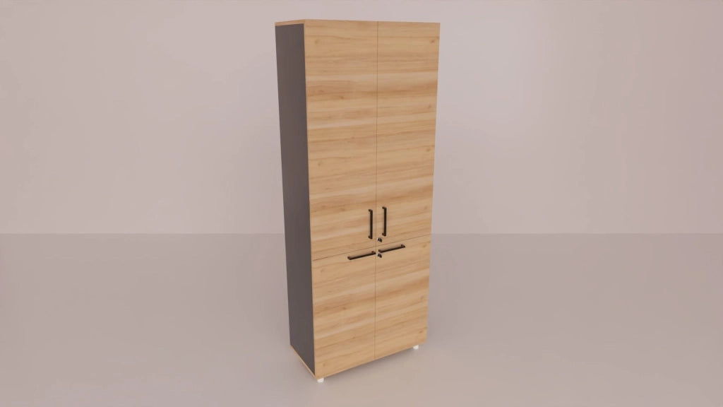 Libreria da ufficio con ante in vetro o melaminico a scelta, in vari colori cm. 80x40x198,8h