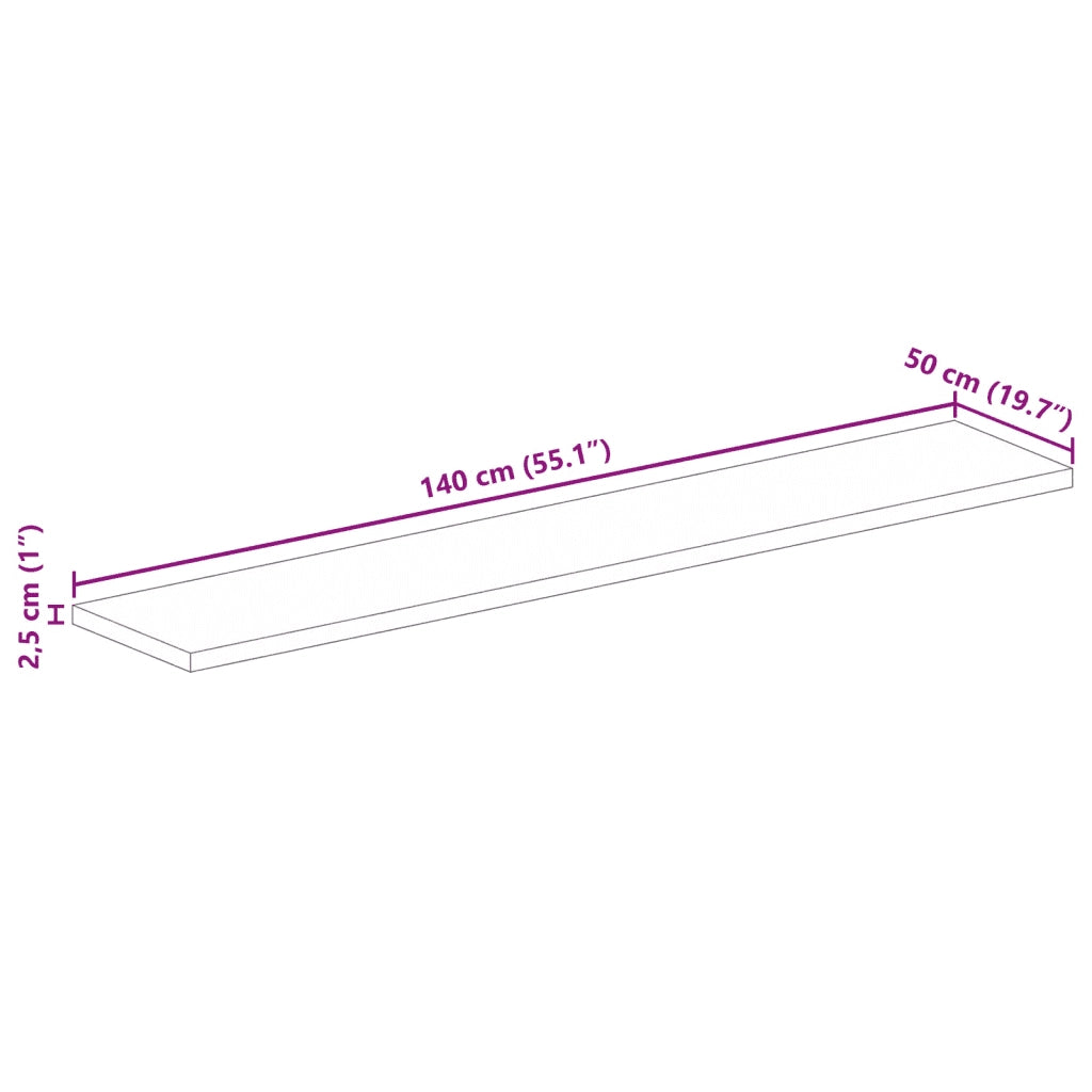 vidaXL Piano Tavolo 140x50x2,5 cm Rettangolare in Massello di Recupero