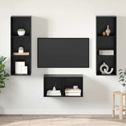 Set mobile TV Rovere Nero 37 x 37 x 107 cm Legno multistrato