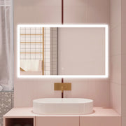 AICA Specchio da bagno  120 x 70 cm, dimmerabile, Funzione Memoria, antiappannamento, 3 colori