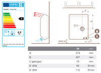 Stufa a Gas Metano 68,5x22,5x58,5 cm Italkero Poster SP 50 Bianco