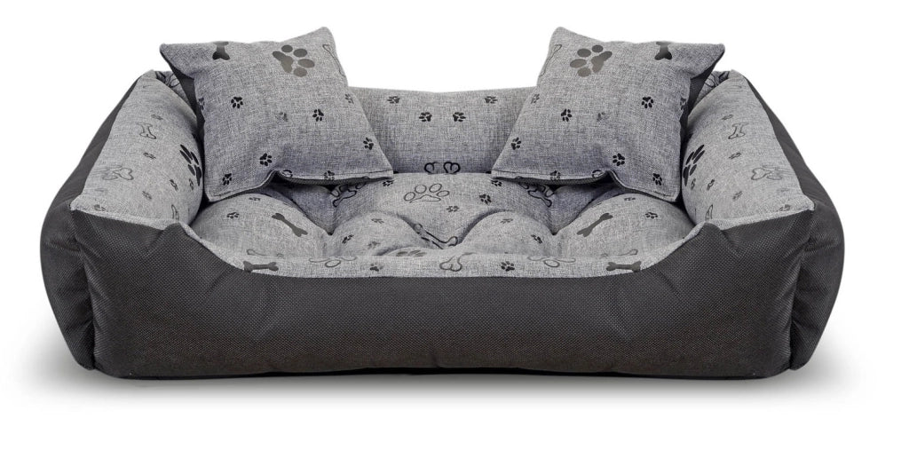 AIO FACTORY 115x95 cm Letto per cani impermeabile Ossa nere