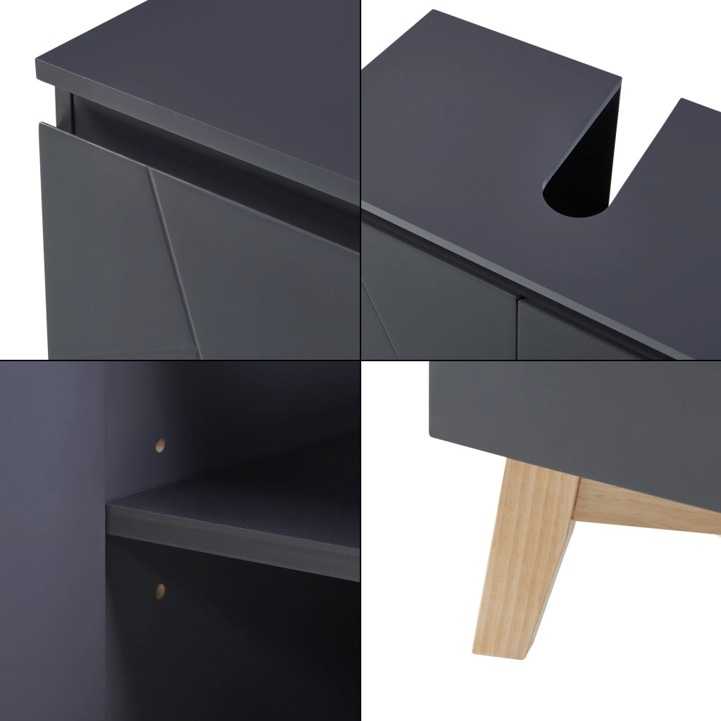 Armadio Sottolavabo Overath 60 x 60 x 30 cm Grigio [en.casa]