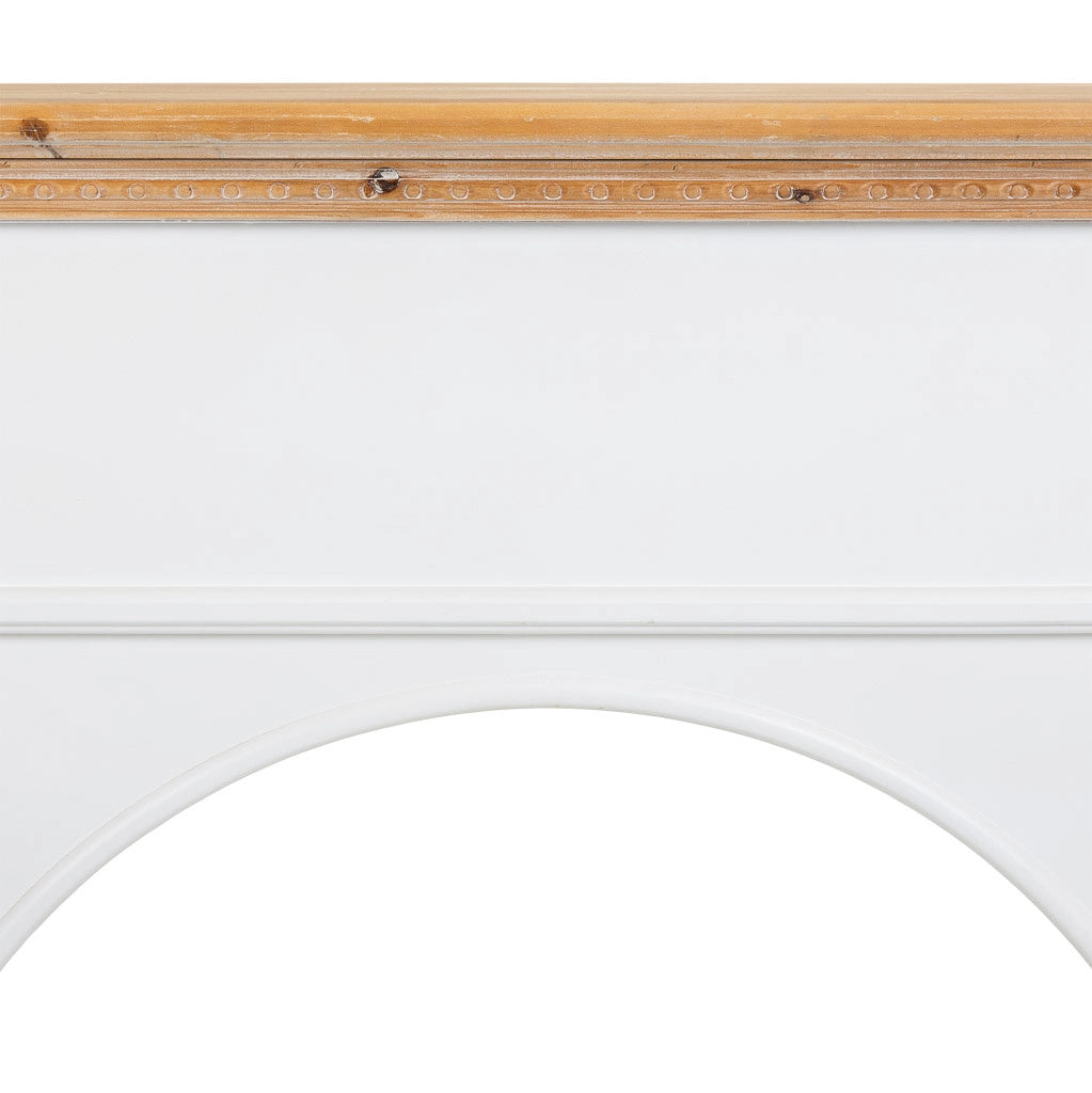 Cornice camino in legno bianco 125,5x29x101h