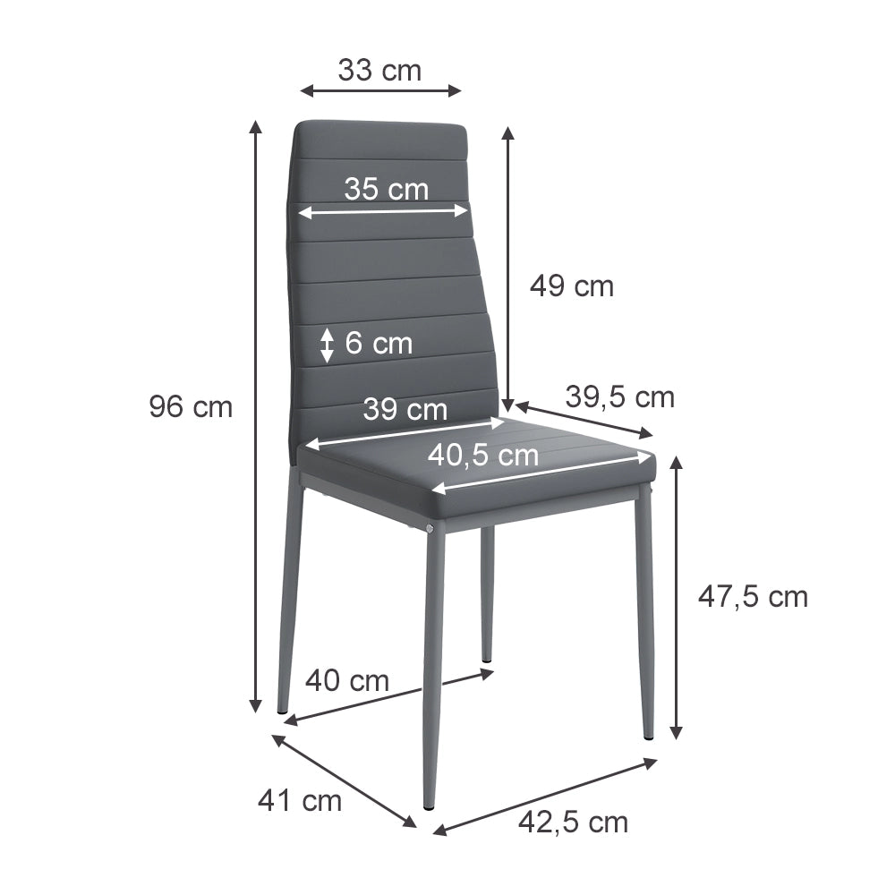 Vicco Sedie Grigio 42.5 x 48 cm Set di 6