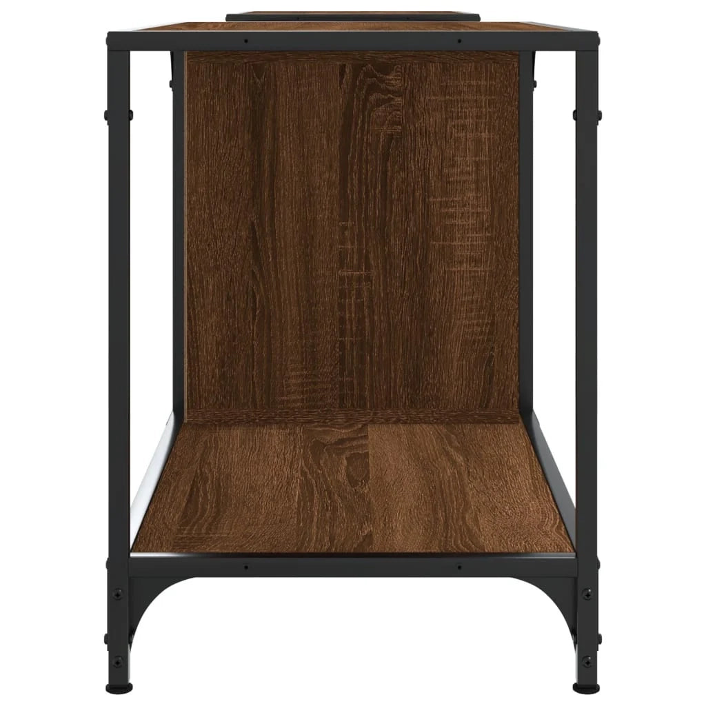 Mobile TV multimediale scaffale TV mobile TV sala da pranzo soggiorno camera da letto rovere 203 x 37 x 50 cm legno ingegnerizzato marrone 02_0027208