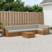 Set di divani da esterno 7 pz Naturale e Grigio Chiaro 3383449