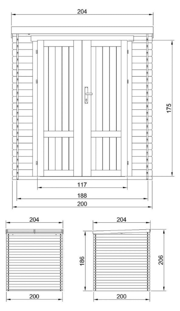Casetta da giardino in legno 3,53 m² TIMBELA M309F1+M309G
