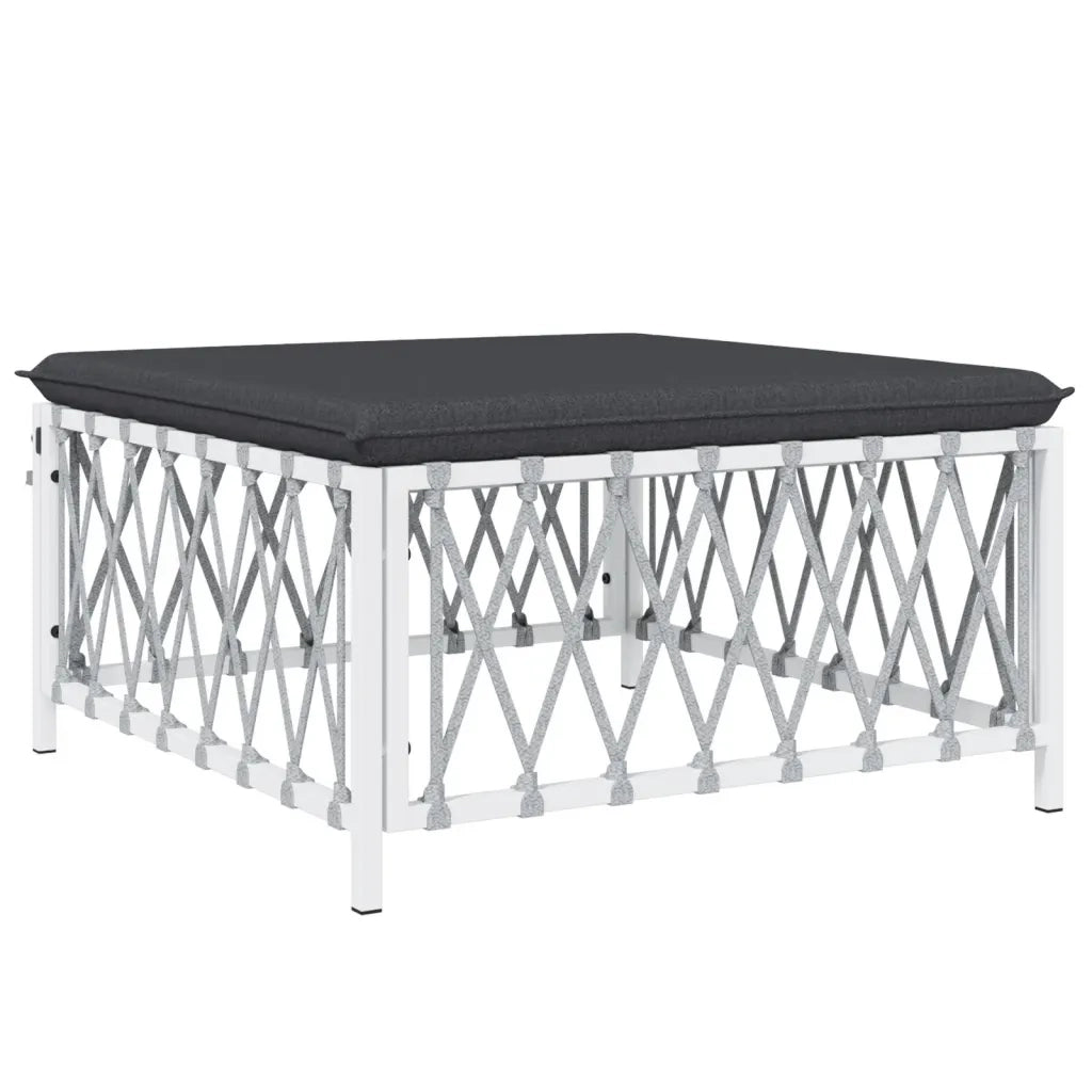 Set Salotto da Giardino 6 pz con Cuscini in Acciaio Bianco 3186892