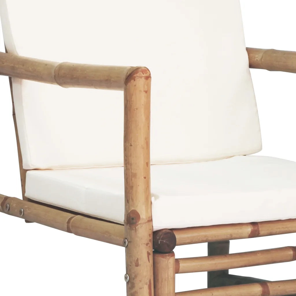 Set Divani da Giardino 4 pz con Cuscini in Bambù 43159