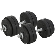 EasyComfort Set Manubri Palestra 30kg (8x2.5 kg, 4x1.5 kg), Pesi Palestra con 12 Dischi e 2 Manubri da 2 kg per Allenamento a Casa, Nero