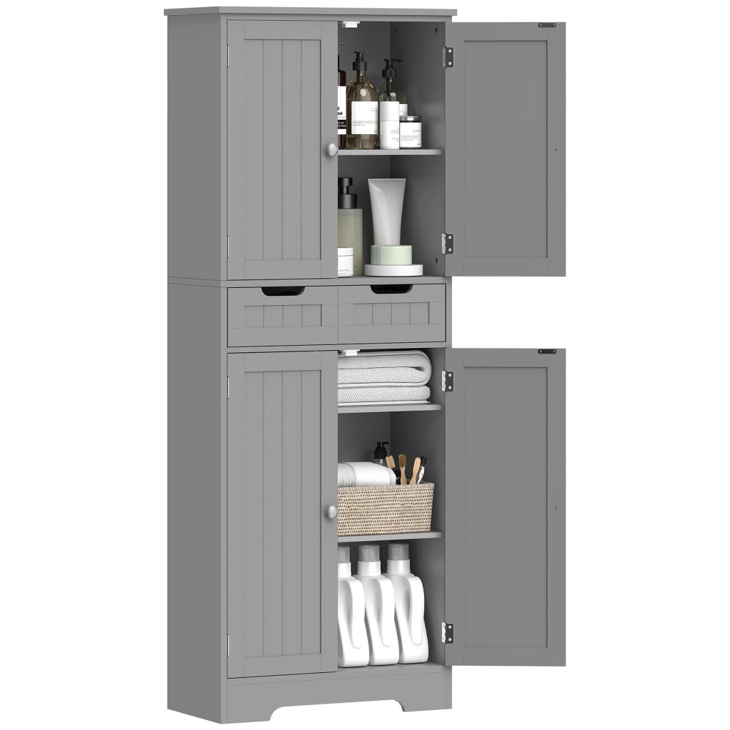 Mobile da Bagno con Cassetto e Ante ¨C zephmum ¨C Grigio 60x30x160 cm