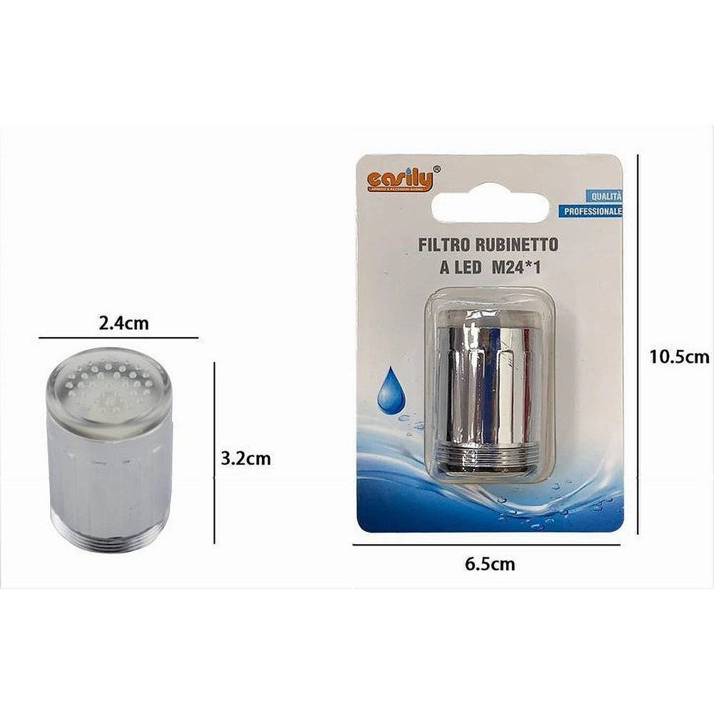 Trade Shop - Filtro Rubinetto A Led M24X1 Aeratore Rompigetto Per Lavello Cucina Bagno 69175 -