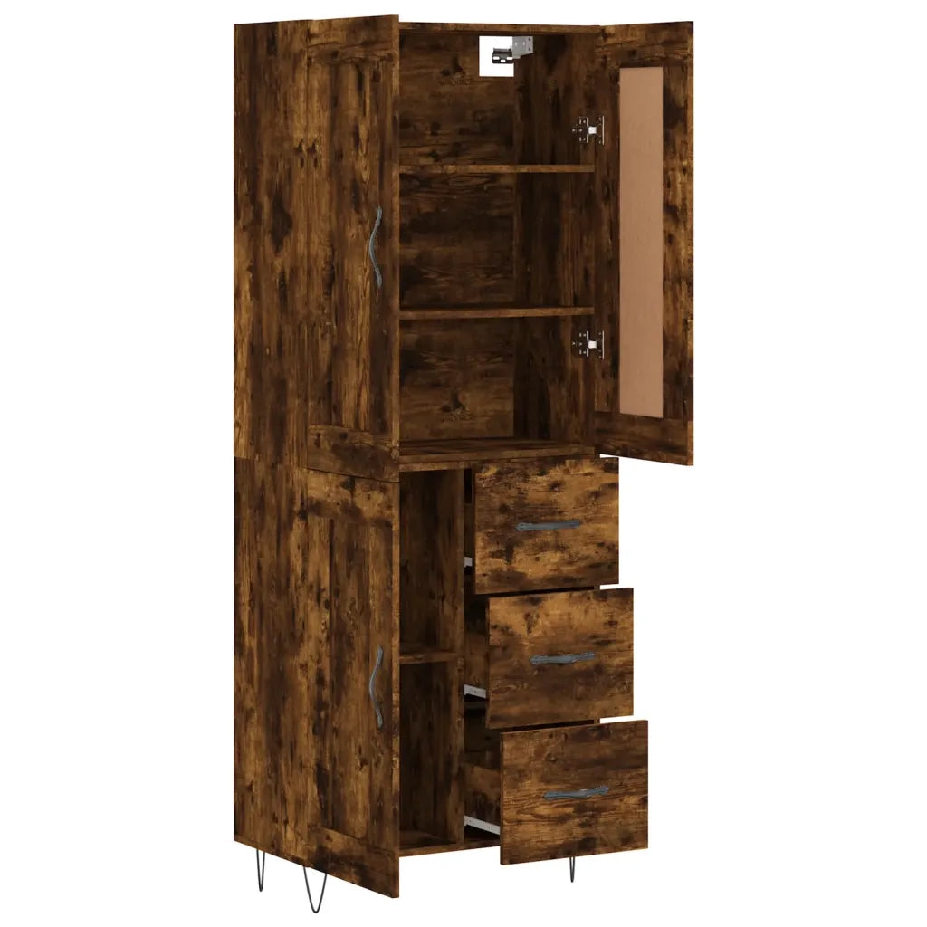 Credenza Rovere Fumo  69,5x34x180 cm in Legno Multistrato 3200038