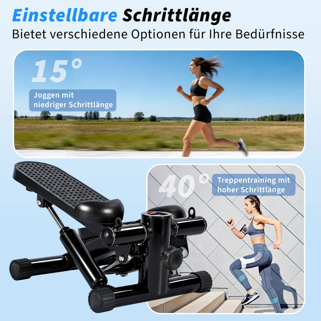 ZMH Mini stepper con fasce di resistenza e schermo LCD resistenza regolabile, ideale per allenamenti a casa e in ufficio